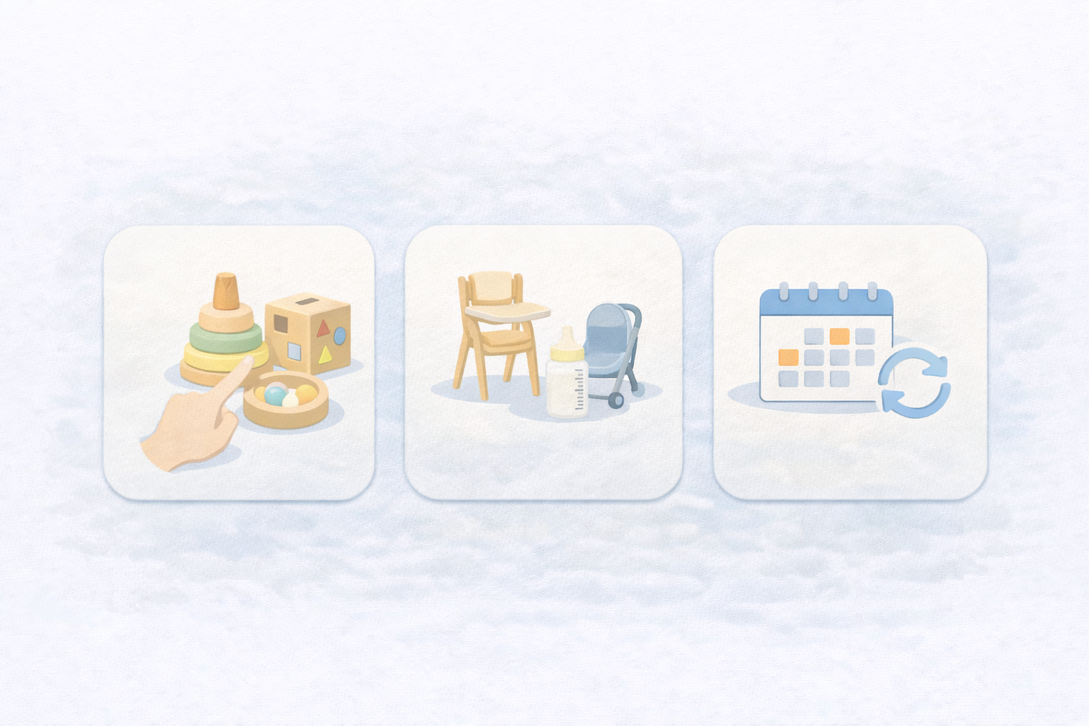 すくスクの仕組み：自分で選べる/育児用品も扱い/約90日交換