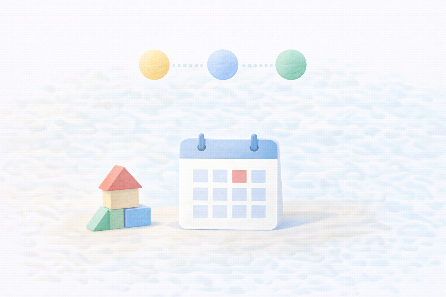 最低利用期間のイメージ（カレンダーと積み木）
