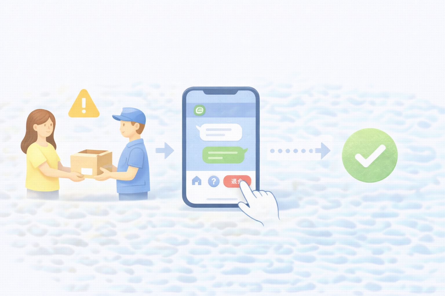 配送業者に渡す→退会ボタン→返却確認の流れ