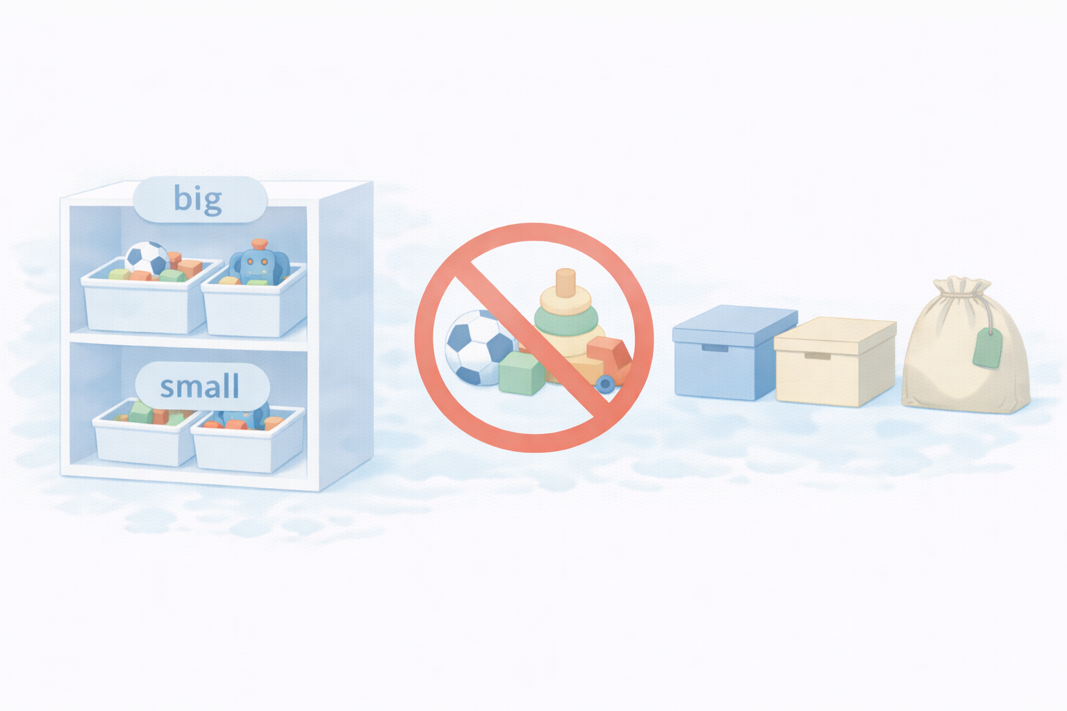 混在を防ぐ 棚 箱 返却袋を分ける