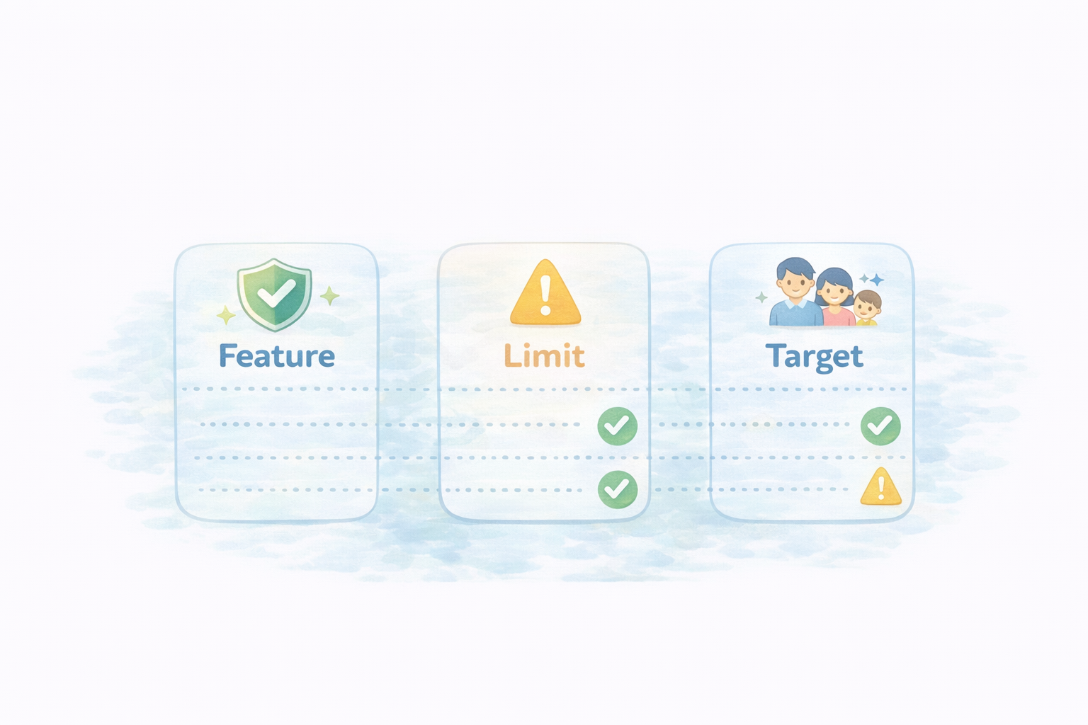 選択肢の比較表 機能×制約×対象