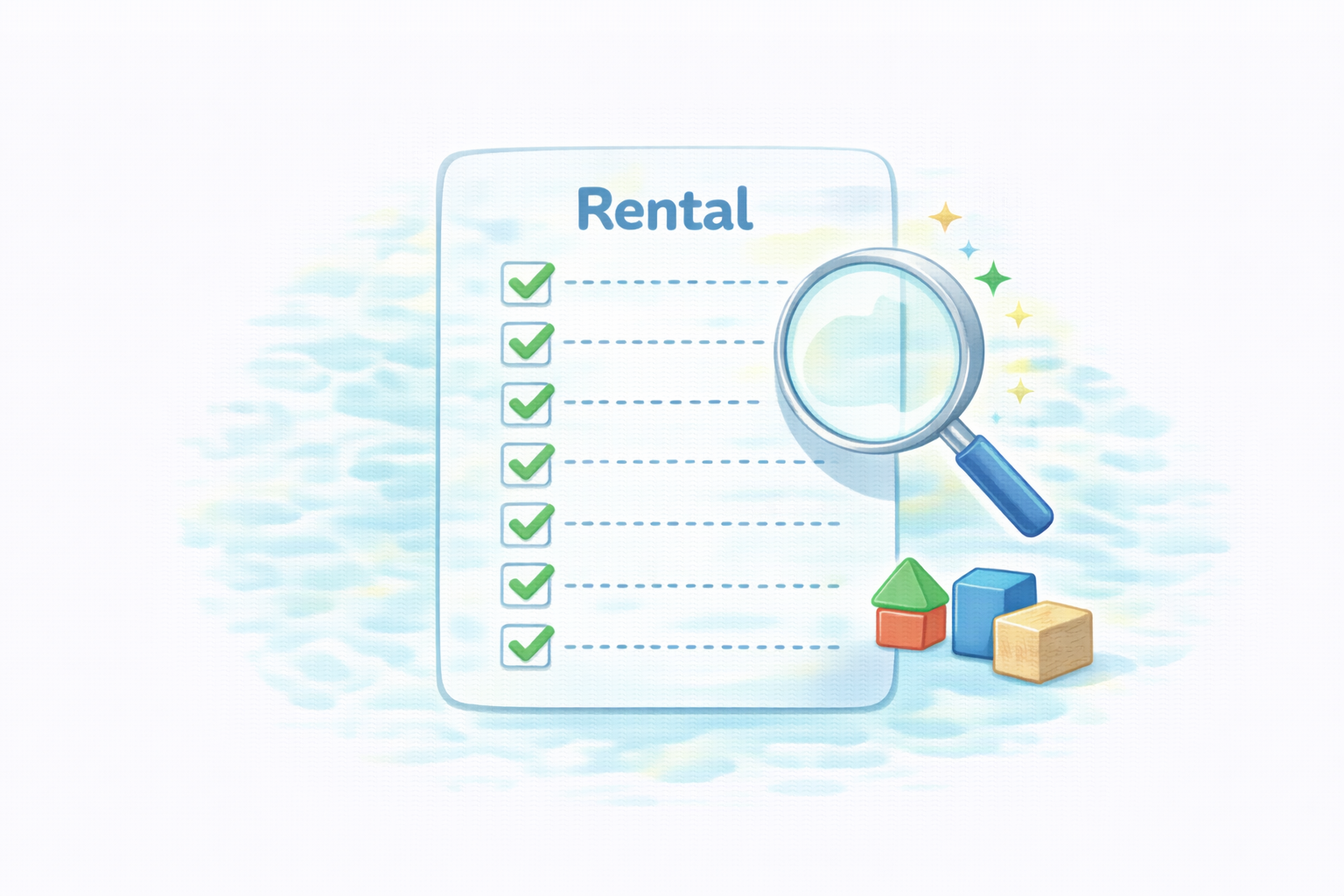 木のおもちゃ レンタル チェック項目